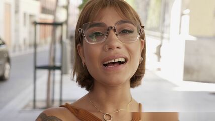 Colombian Beauty's First Cum Swallow